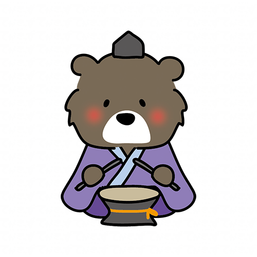 クマの雛人形の五人囃子（太鼓）